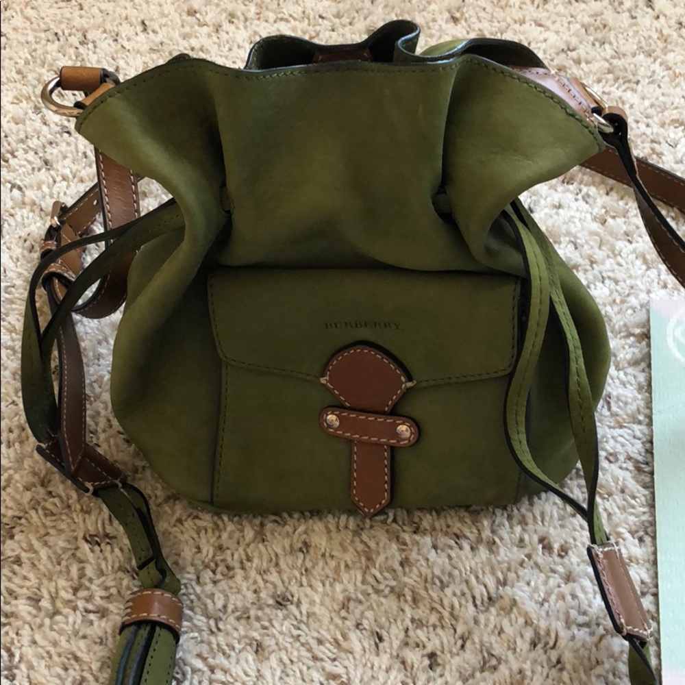 Burberry vintage cow grain leather hobo bag